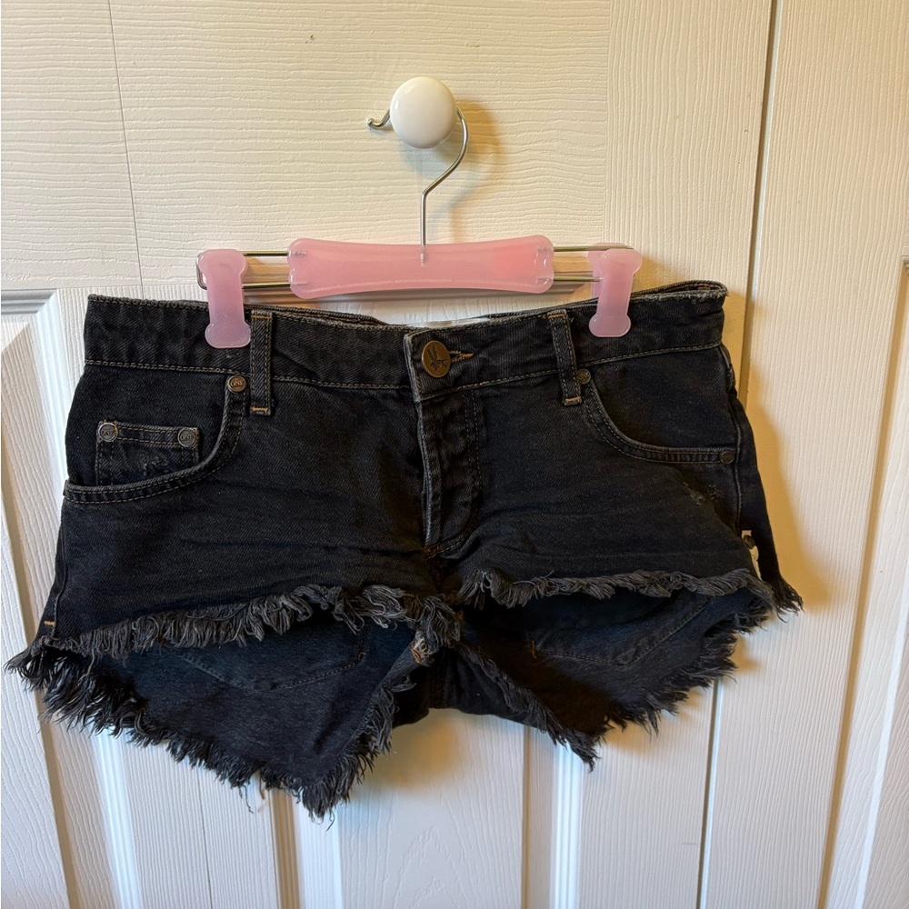 black shorts